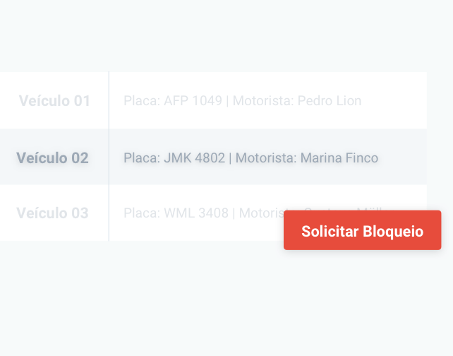 Painel da Cobli mostrando a capacidade do usuário de solicitar o bloqueio de um veículo da frota