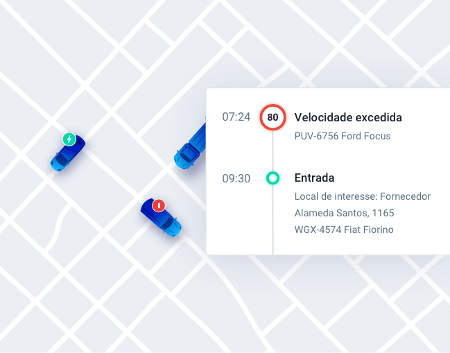 Painel da Cobli mostrando um motorista da frota excedendo o limite de velocidade.